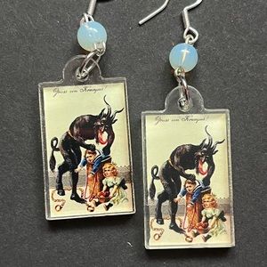Krampus earrings, vintage style gruss vom krampus earrings